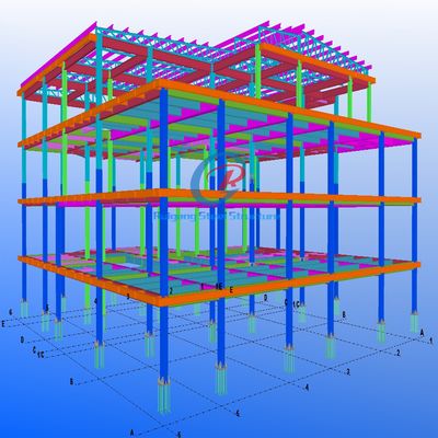 ساختمان فولادی چند طبقه مدرن کارخانه کارگاه ساختمانی فولادی سفارشی