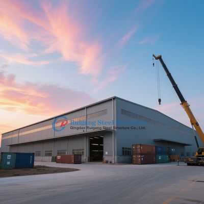 ساختمان سازه فولادی مدولار و پیش‌ساخته با سازه فولادی سبک انبار با دوام کارخانه سه‌بعدی